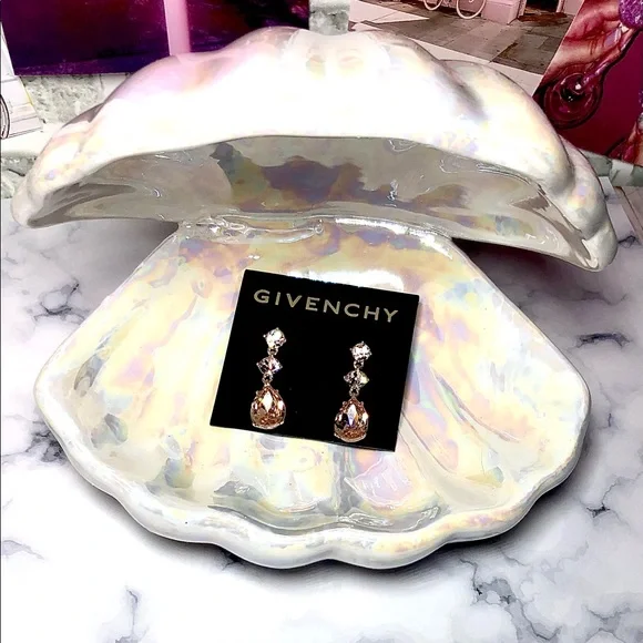 GIVENCHY Rose Gold/Champagne Drop Earrings with Post Backs - Picture 14 of 16